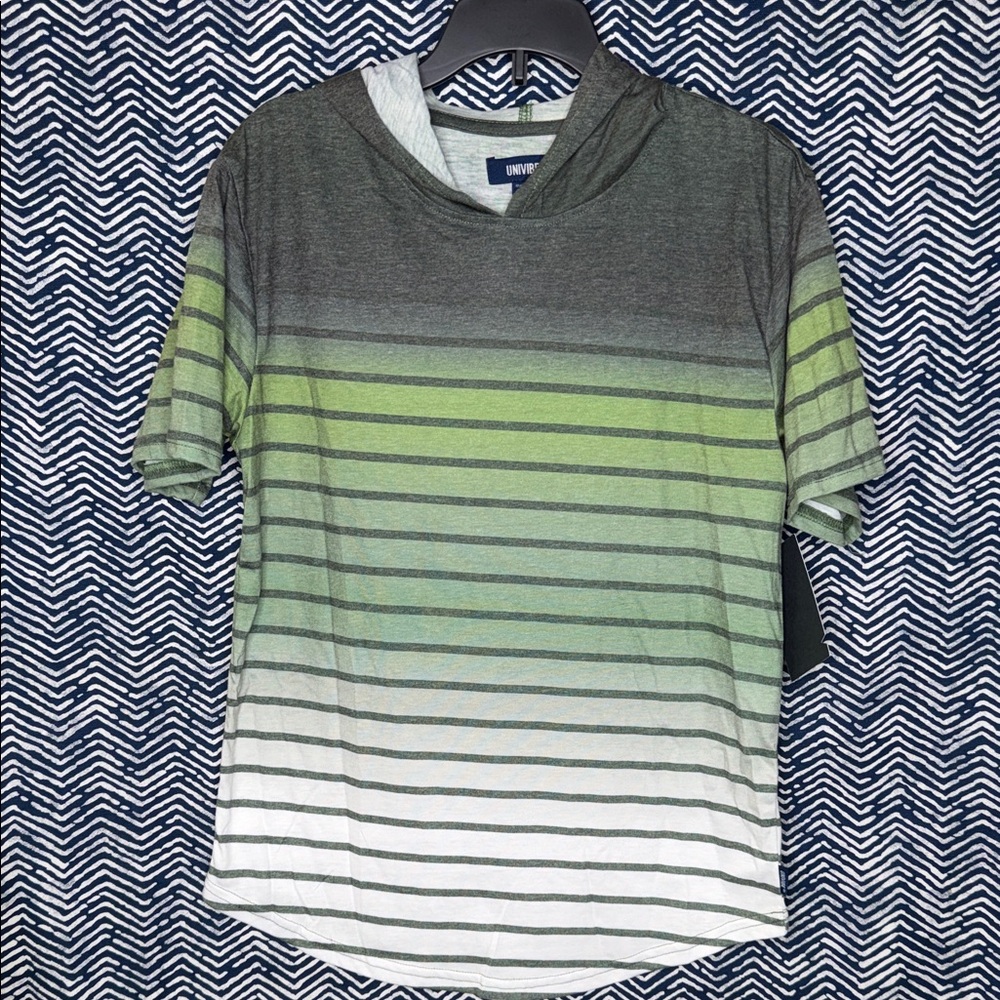 Univibe Gray and Green Tee with Hood